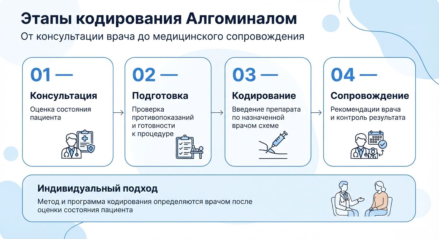 Кодирование препаратом «Алгоминал» в Катайске инфографика